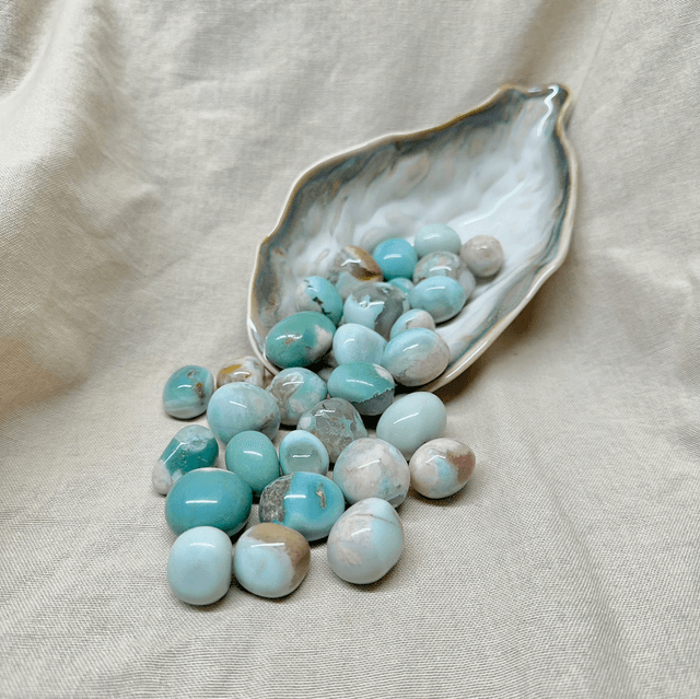 Green Flower Agate Tumble