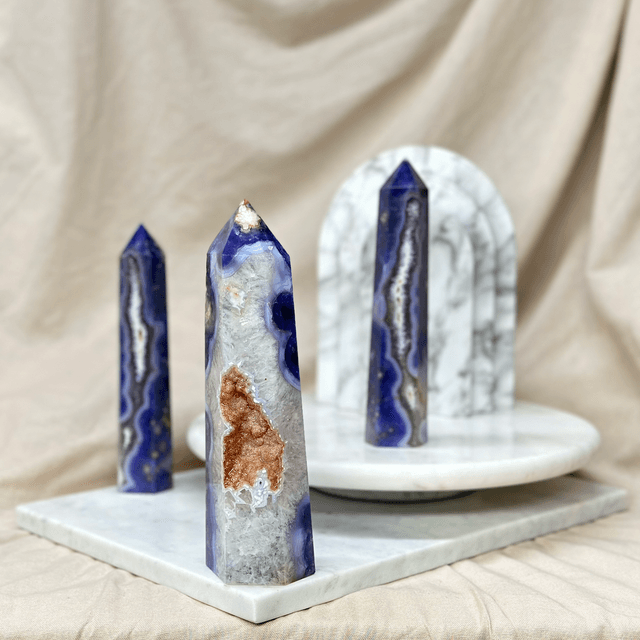 Blue Flower Agate Tower (High Quality) #3