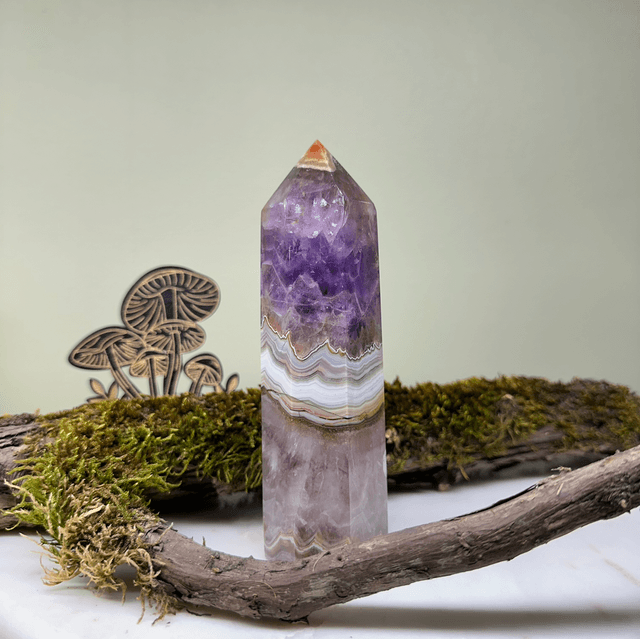Amethyst Mexican Lace Agate Tower