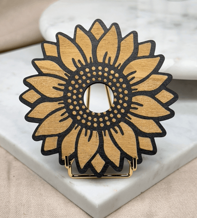 Sunflower Wood Sphere Holder