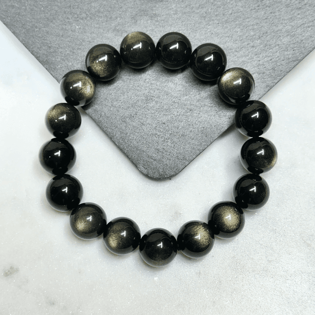 Golden Sheen Obsidian Bracelet 