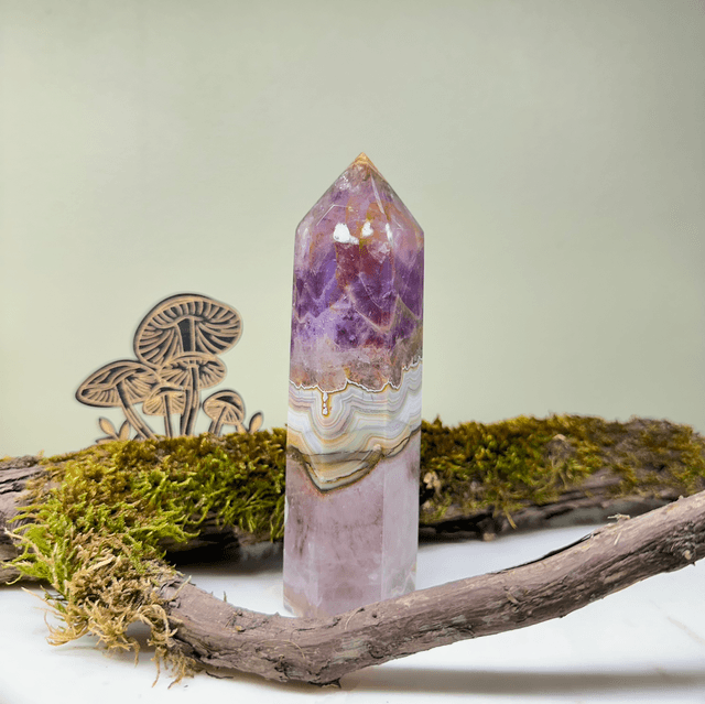 Amethyst Mexican Lace Agate Tower