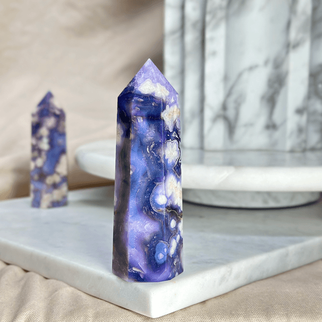 Blue Flower Agate Tower (High Quality) B